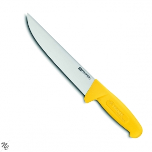 Couteau de boucher manche jaune, lame inox 20 cm, HACCP