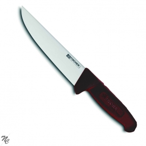 Couteau de boucher manche noir, lame inox 17 cm, HACCP