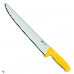 Couteau de boucher manche jaune, lame inox 35 cm, HACCP