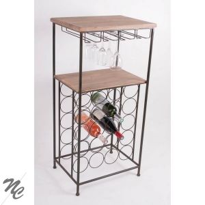 Meuble de cave casier 20 bouteilles + rack pour verres