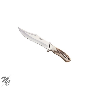 Couteau de chasse lame 19cm, manche corne de cerf