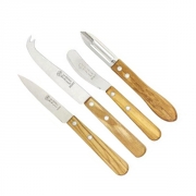 Coffret 4 couteaux de cuisine manche en bois d'olivier